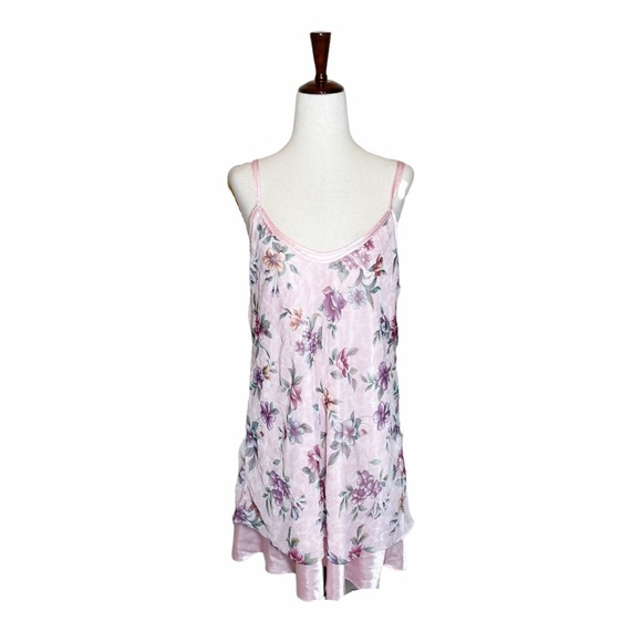 Vintage 90s Y2K Floral Chiffon Layered Slip Dress - Picture 5 of 7